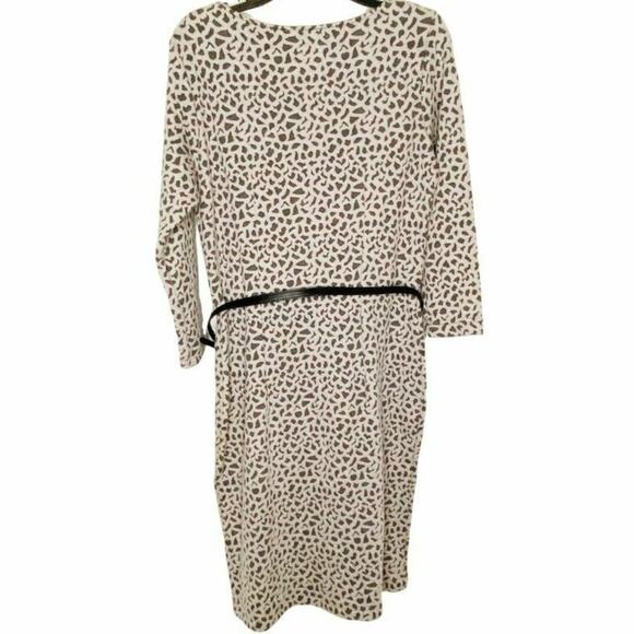 Sharagano Womens Safari Textured Knit Belted Sheath Dress Dark Charcoal 10 - Picture 3 of 7